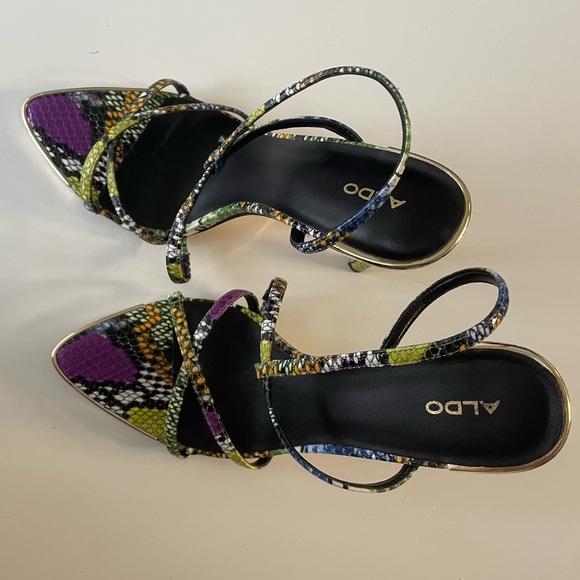 ALDO Multicolor Snake Skin Heels - Picture 5 of 9